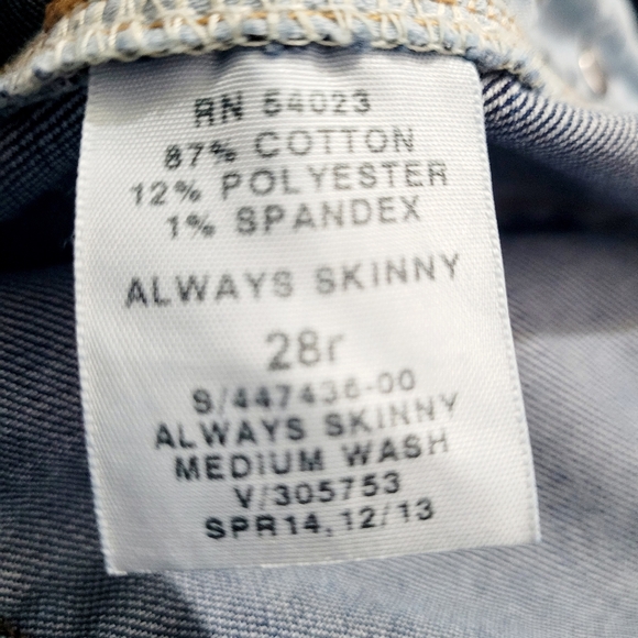 GAP 1969 Always Skinny Jeans Women’s 28R Medium Wash Stretch Denim Comfort - Picture 13 of 13